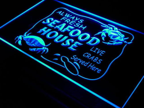 Seafood House Fresh Crabs LED Light Sign